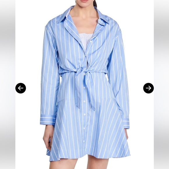 SANDRO
Bridge Stripe Tie Shirt Dress - Picture 1 of 11